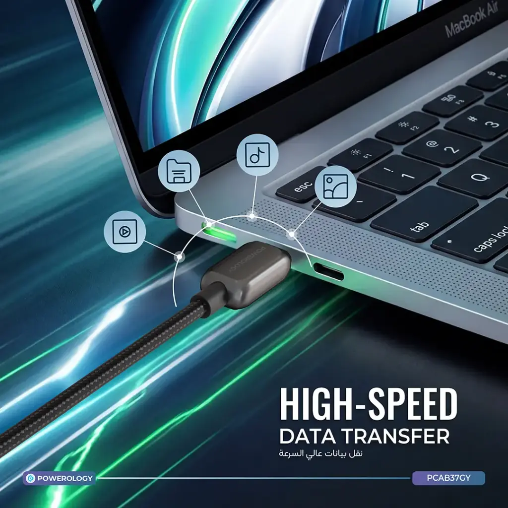 ست کابل پاورولوژی Powerology Argos Dual USB-C Cables with Connector — تصویر ۶