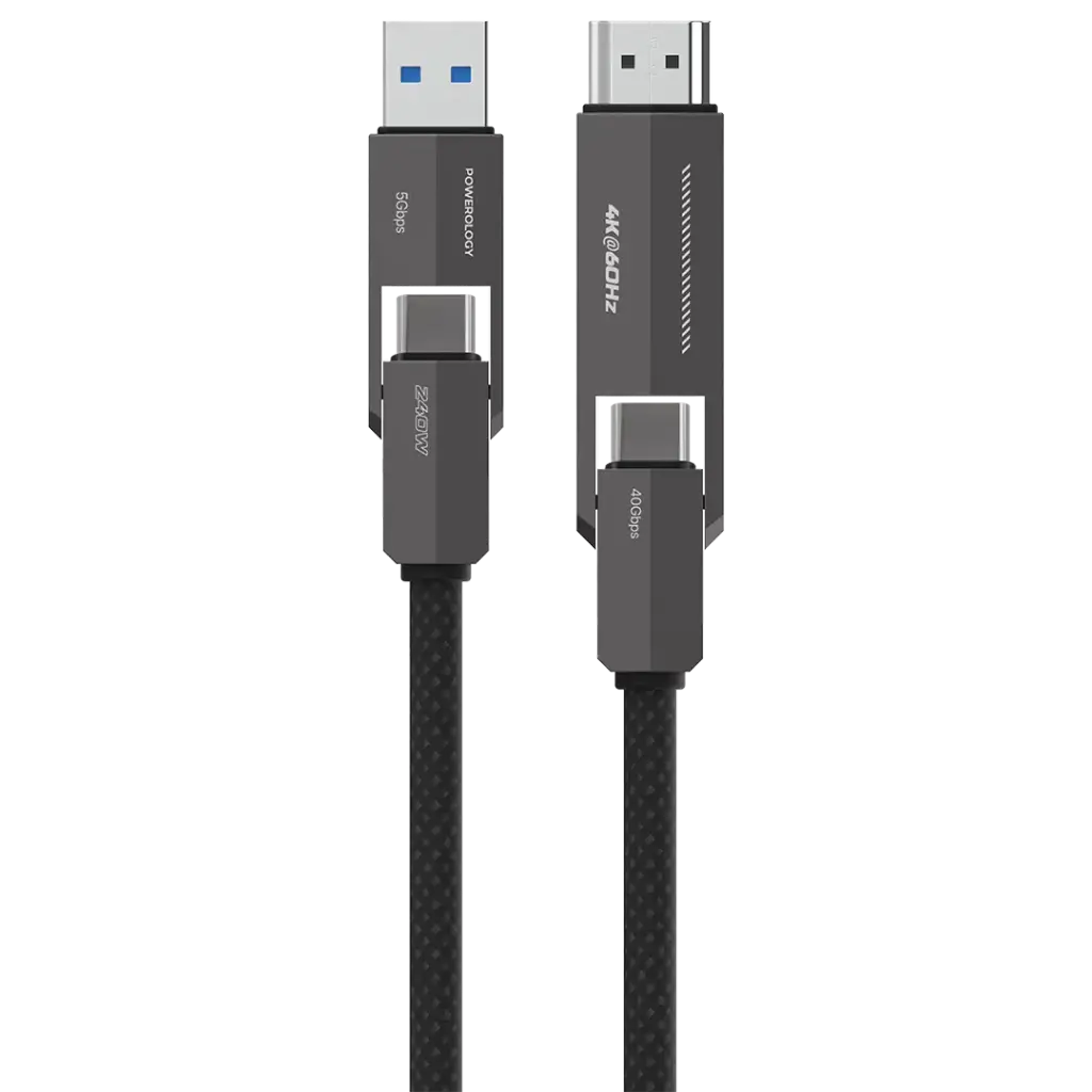 کابل شارژ و انتقال تصویر 4کاره پاورولوژی Powerology Cable — تصویر ۲