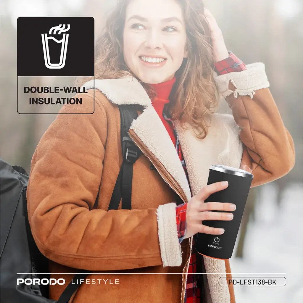 ماگ همزن مغناطسی پرودو Porodo Lifestyle Auto-Stirring Insulated Mug — تصویر ۳