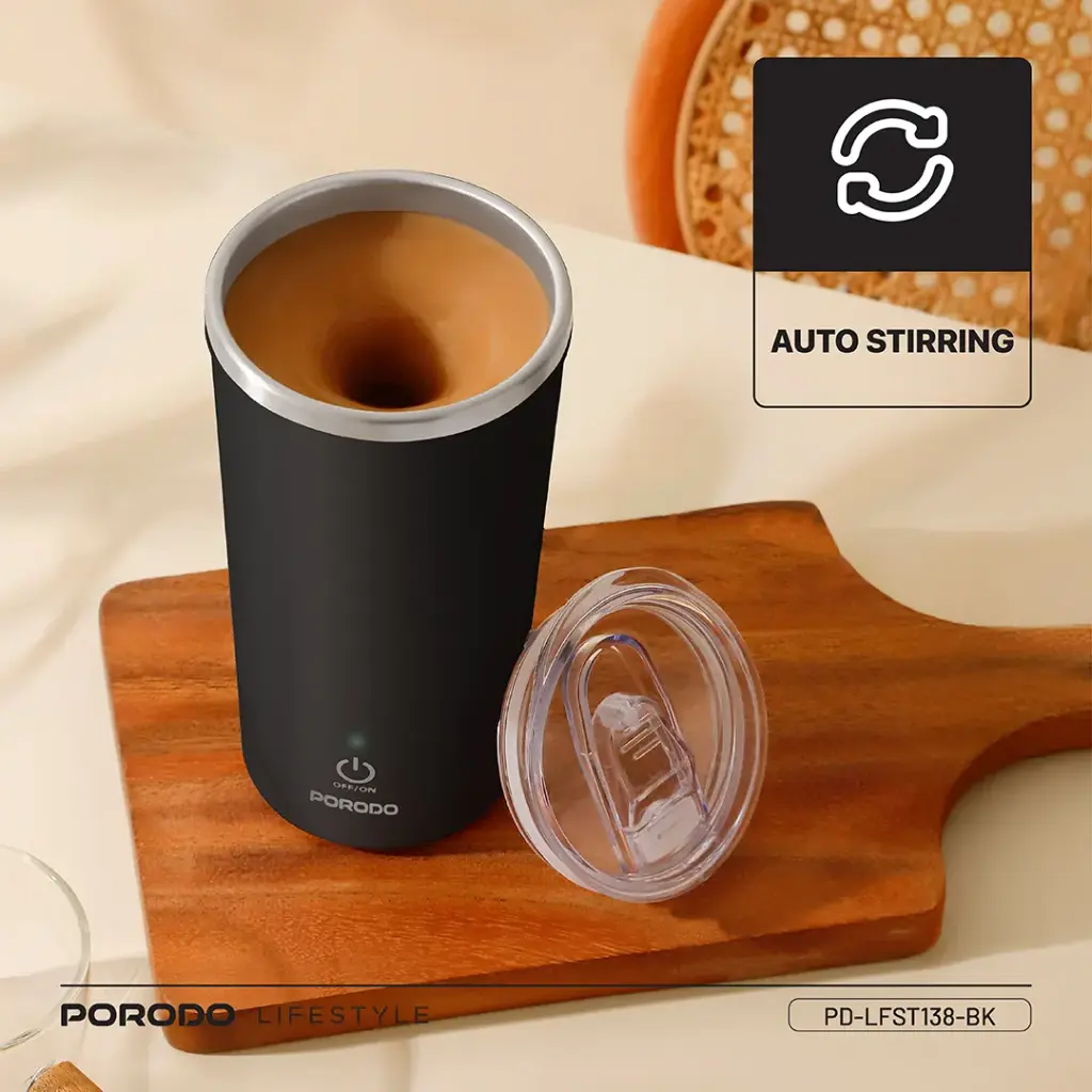 ماگ همزن مغناطسی پرودو Porodo Lifestyle Auto-Stirring Insulated Mug — تصویر ۸