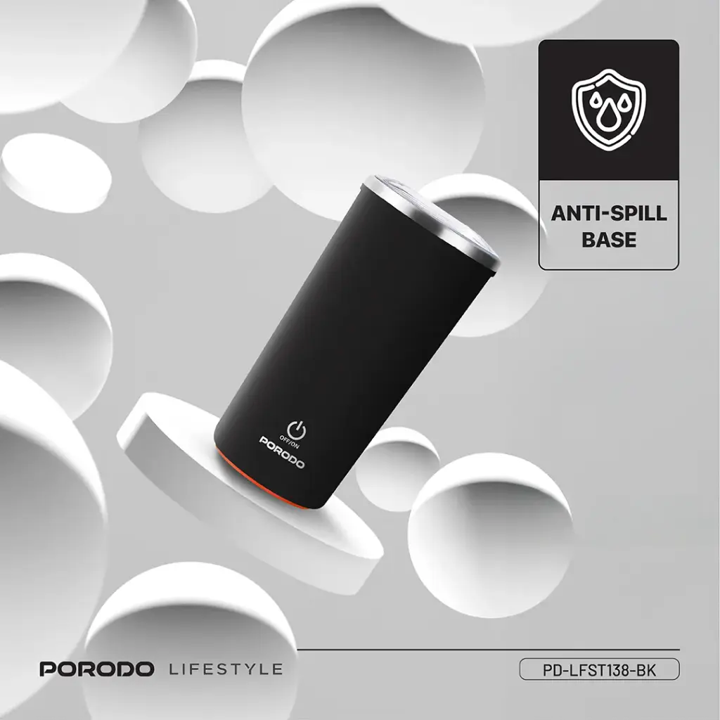 ماگ همزن مغناطسی پرودو Porodo Lifestyle Auto-Stirring Insulated Mug — تصویر ۶