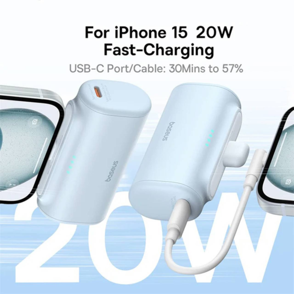 پاور بانک 5000 فست شارژ بیسوس Baseus Compact Fast Charging IP Edition — تصویر ۶