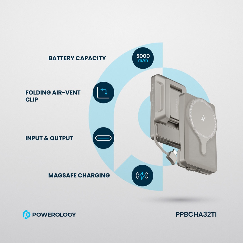 پاوربانک وایرلس و هولدر دریچه کولری پاورولوژی Powerology 5000mAh Air-Vnet — تصویر ۷