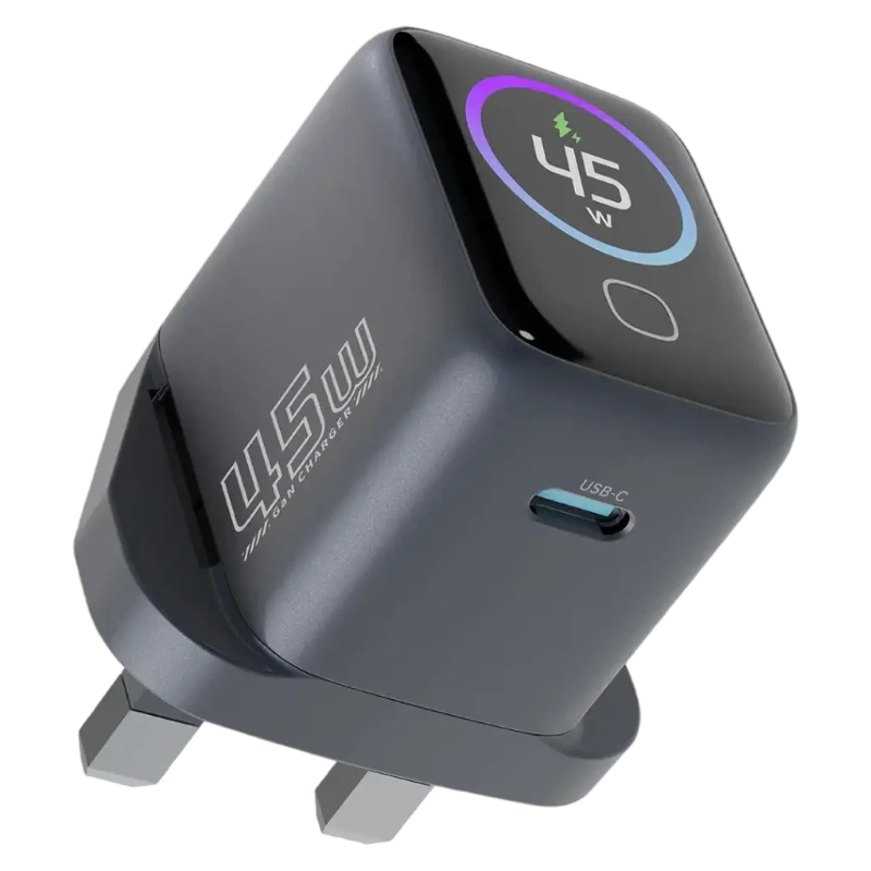 آداپتور شارژ 45 وات پاورولوژی با کابل دور سر تایپ سی Powerology VoltFLow 45W Type-C Adaptor PWCUQC069 — تصویر ۲