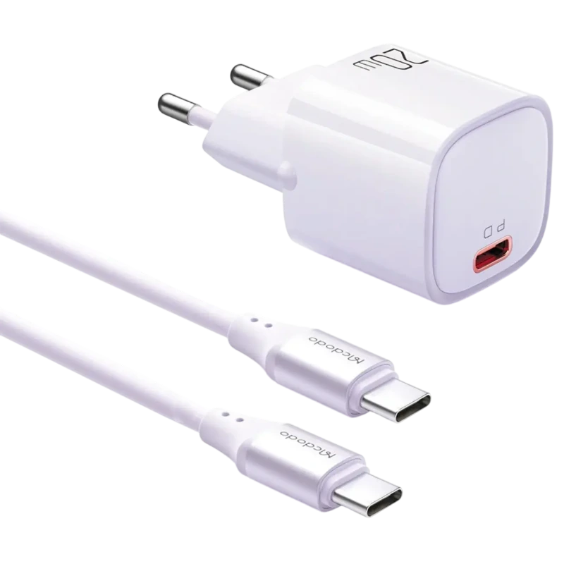 آداپتور 20 وات همراه با کابل لاتنینگ به تایپ سی مک دودو Mcdodo PD20W Fast Charging KIT CH-404 — تصویر ۳