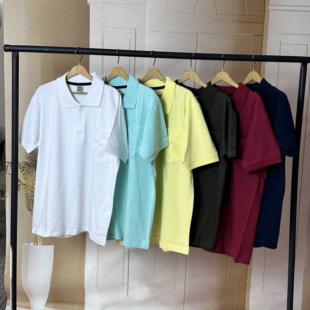 تیشرت یقه مردونه دو دکمه سایز بزرگ — تصویر ۸