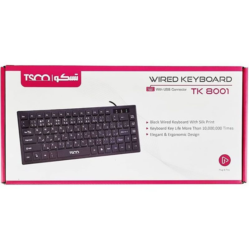 کیبورد سیمی تسکو مدل TK 8001 ا TSCO TK 8001 Wired Keyboard کد 6795
