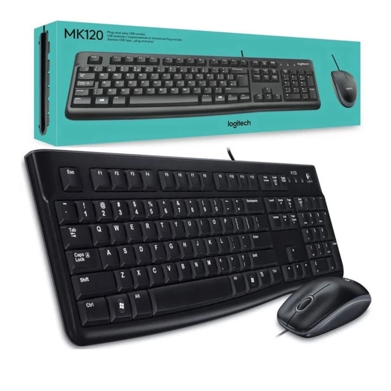 کیبورد و ماوس لاجیتک MK120 ا Logitech MK120 Wired Keyboard and Mouse کد 5743