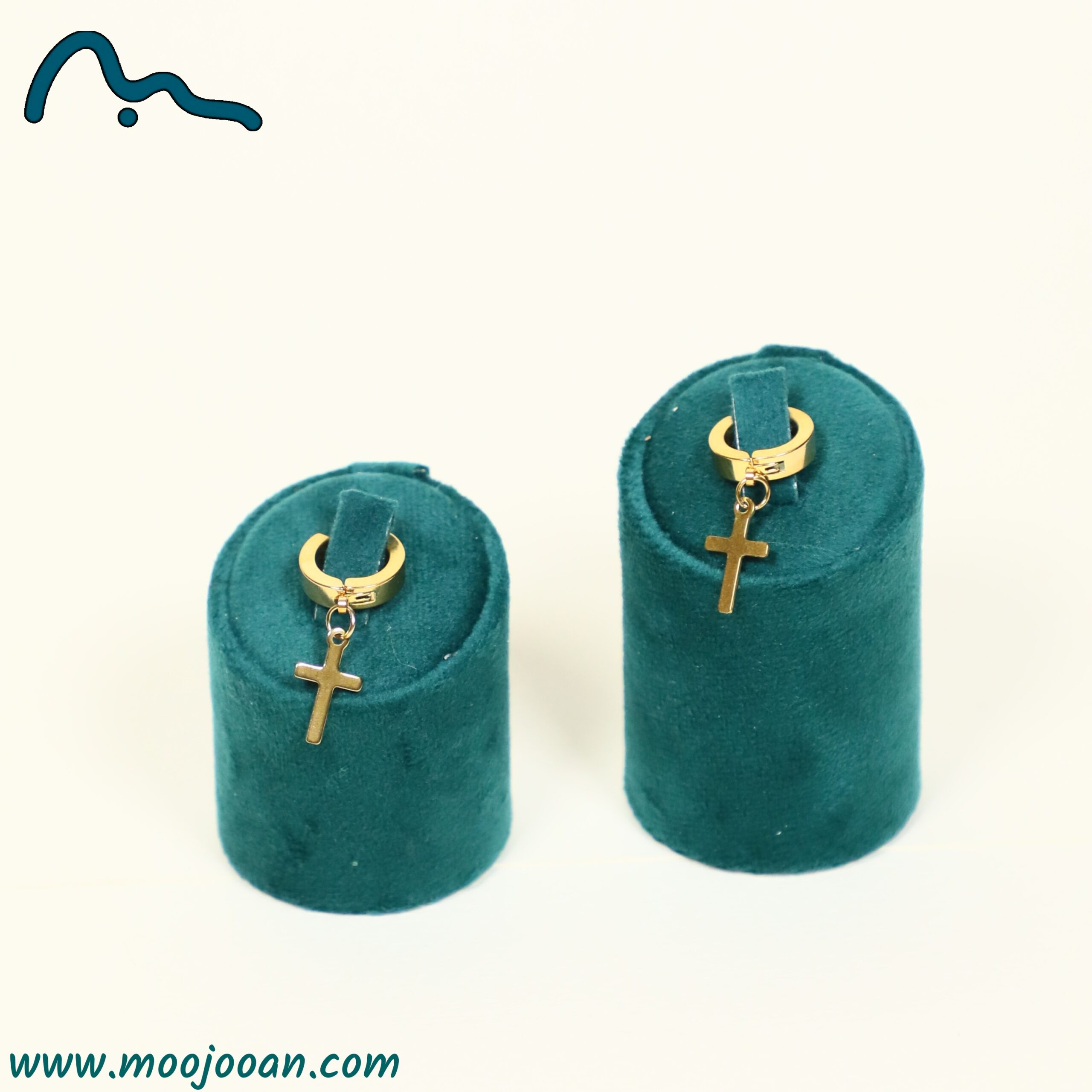 پیرسینگ دوتایی گوش صلیب استنلس