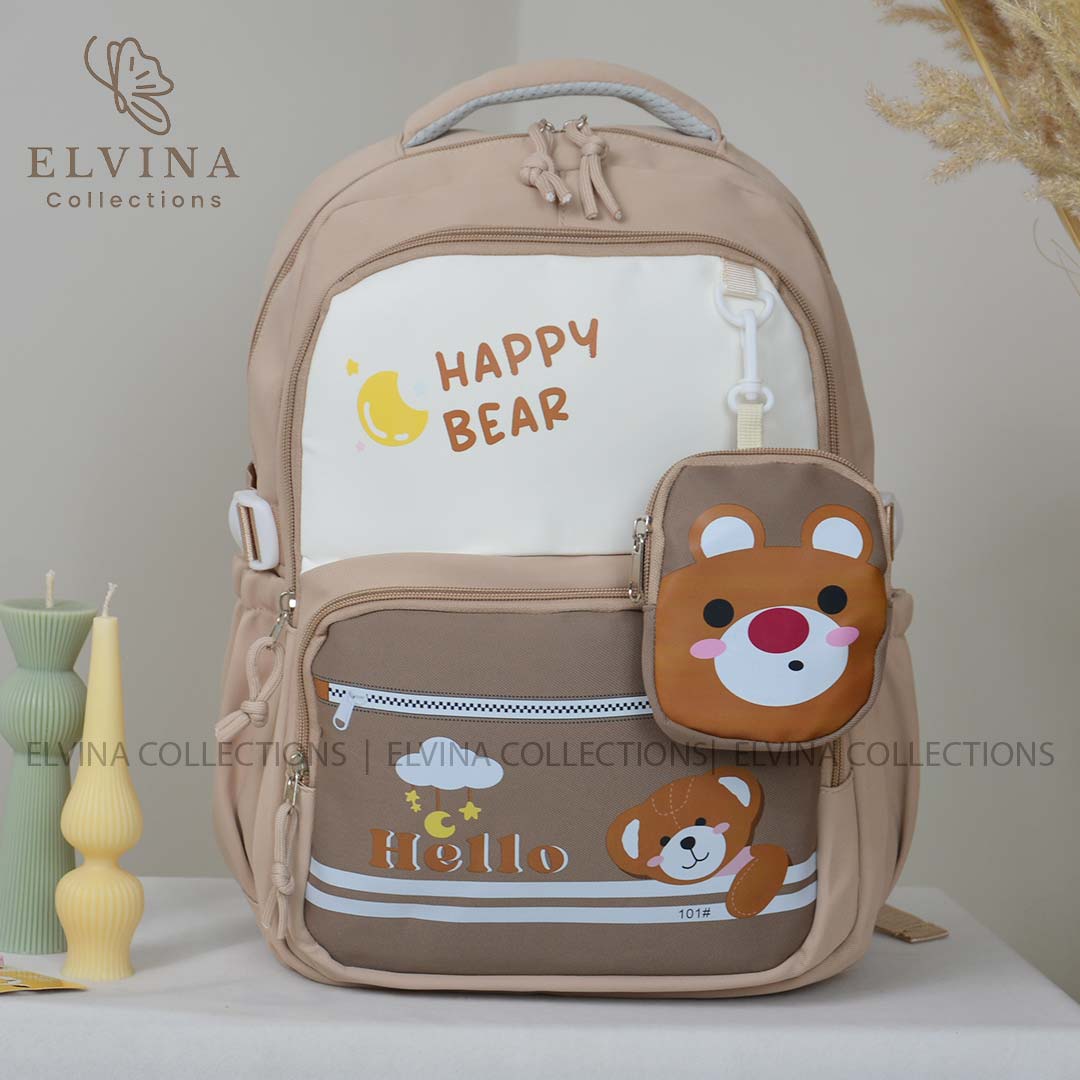 کوله پشتی فانتزی Happy Bear آویزدار کد 1712 — تصویر ۷
