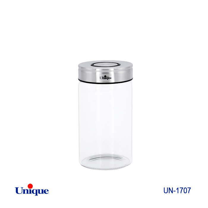 بانکه شیشه ای درب استیل 10 سانت UN-1707