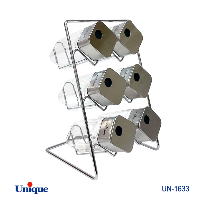 ست ادویه 6تایی شیشه مربع ایستاده UN-1633