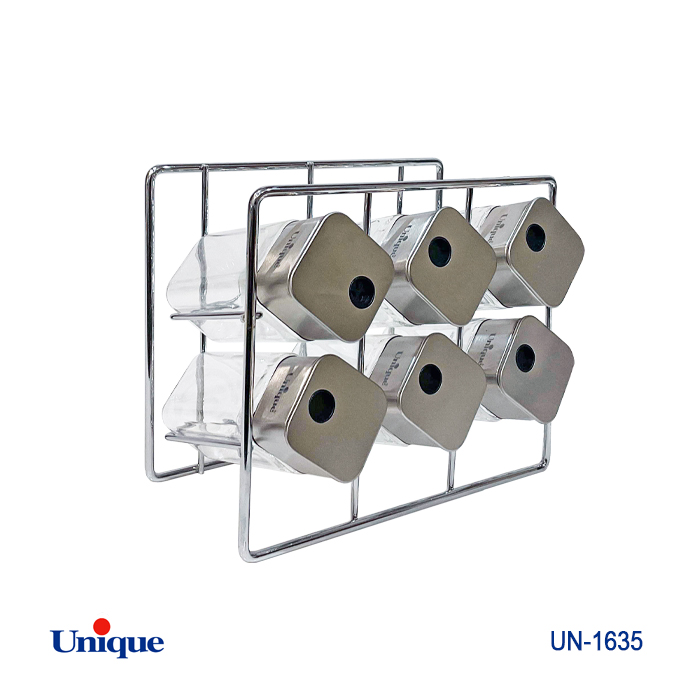ست ادویه 6تایی شیشه مربع مکعب UN-1635