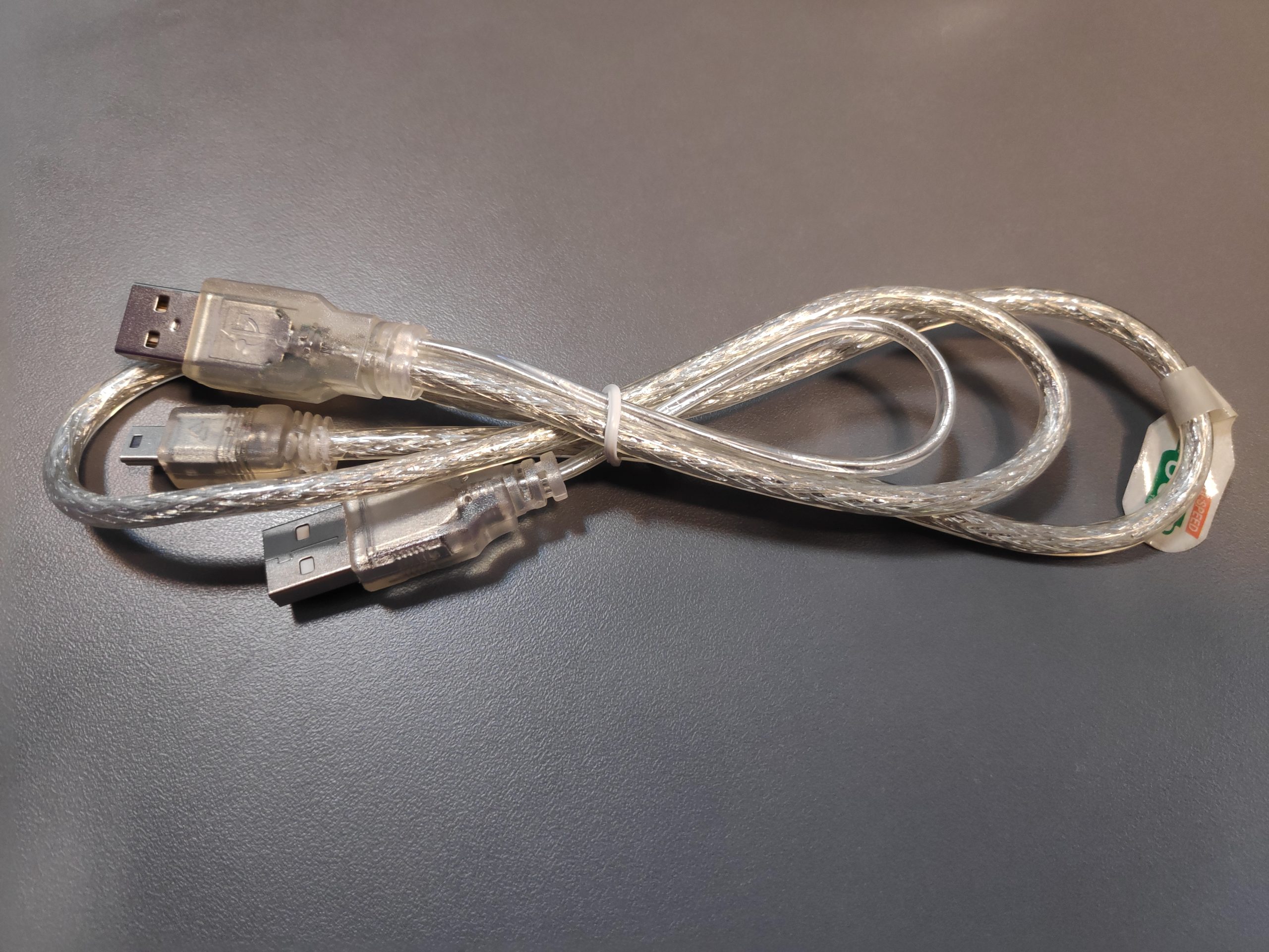 کابل mini USB همراه با برق اضافی