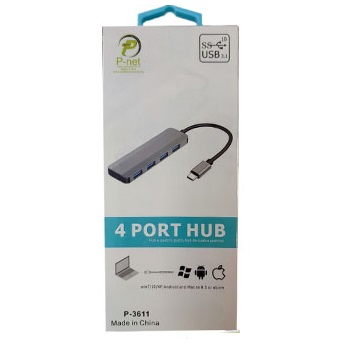 هاب چهار پورت پی نت 3611 P-Net USB 3.0 Type-C Hub