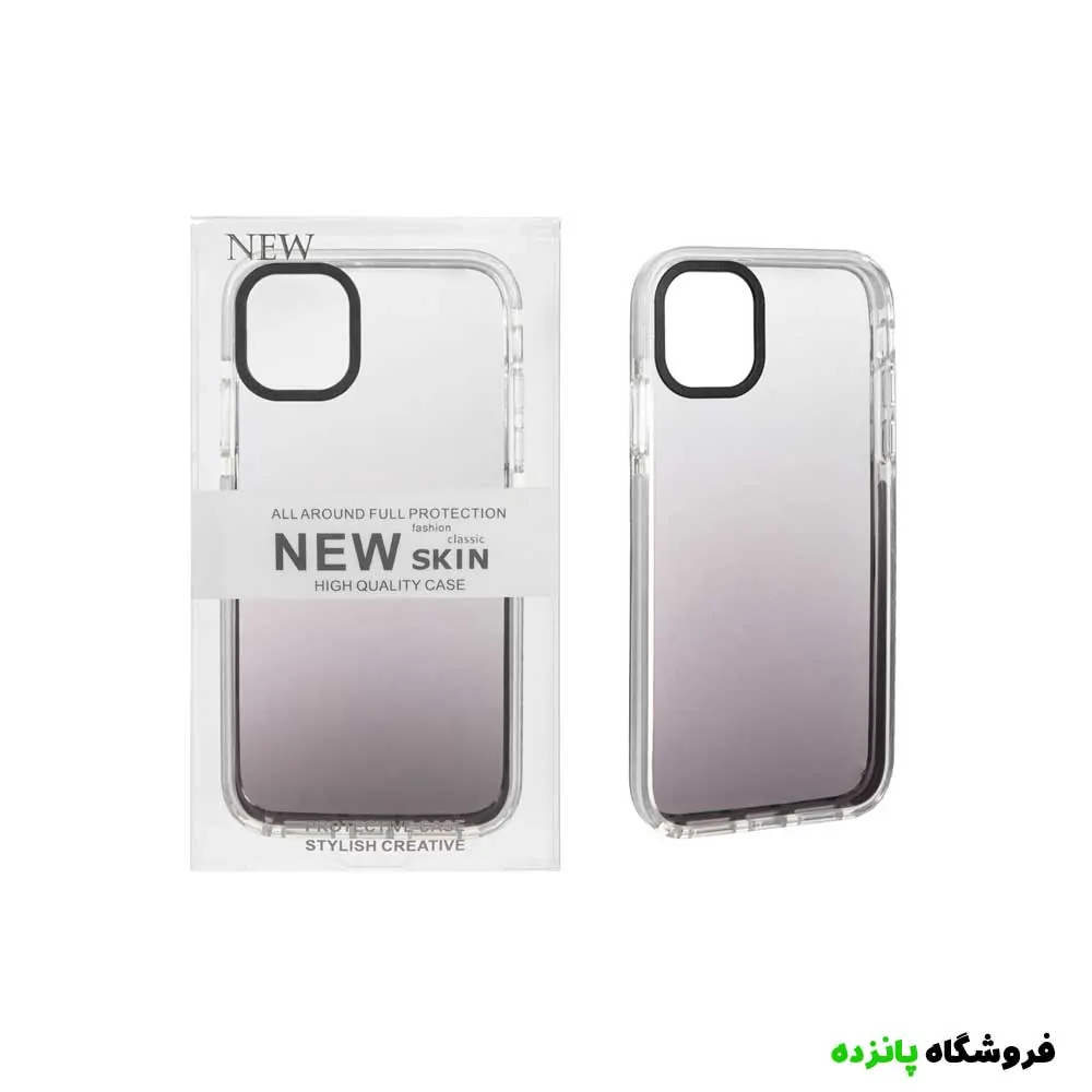قاب New Skin دو رنگ 11 iphone – شفاف مشکی