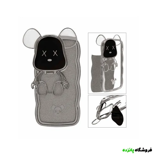 قاب Kaws استند شو با کاور اکلیلی Apple 14 Pro – مشکی