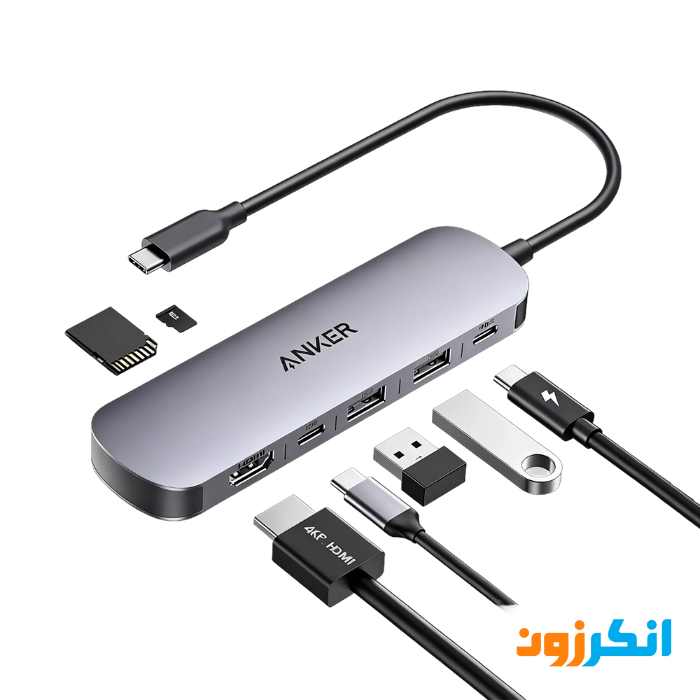 هاب USB-C انکر با 7 پورت خروجی مدل A83D2