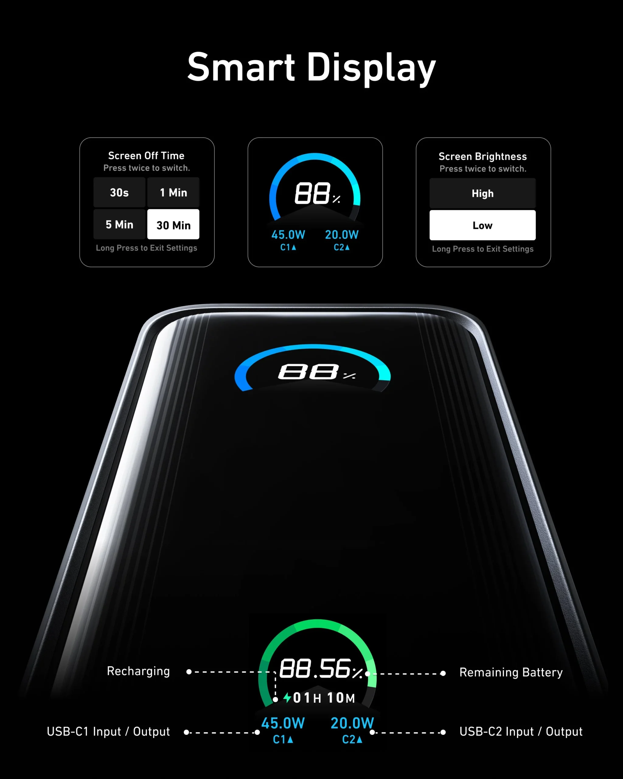 پاوربانک 9600 میلی آمپر انکر با توان 65 وات مدل A1339 — تصویر ۷