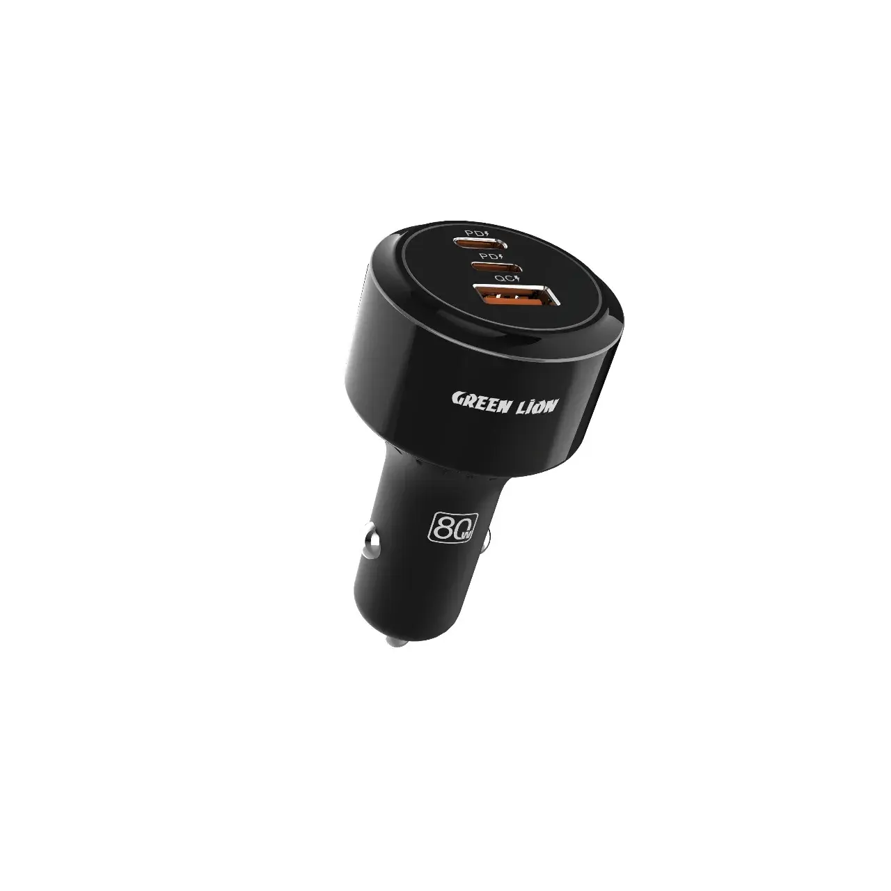 شارژر فندکی سه پورت 1 متر کابل دو سر تایپ سی + Roadex Triple Port Car Charger 80W گرین لاین