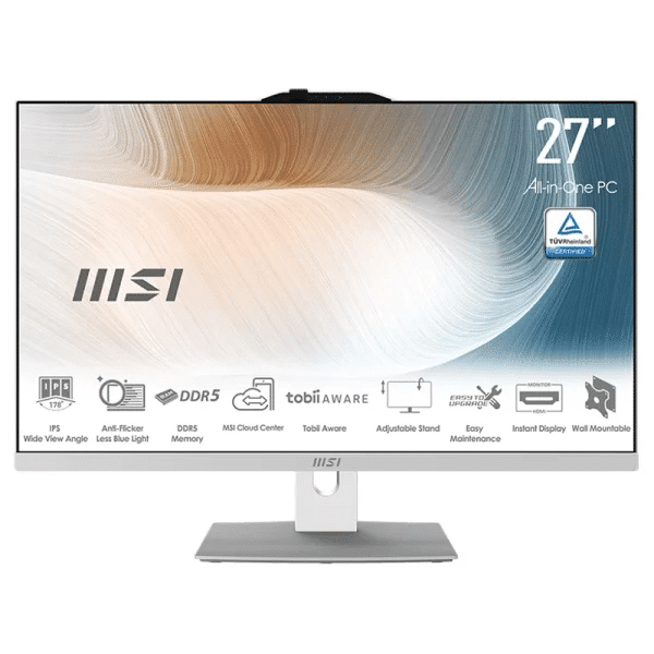 کامپیوتر آل‌این‌وان 27 اینچ MSI Modern AM272P 1M Core 5 120U 16GB DDR5 1TB SSD M.2 – آکبند و پلمپ