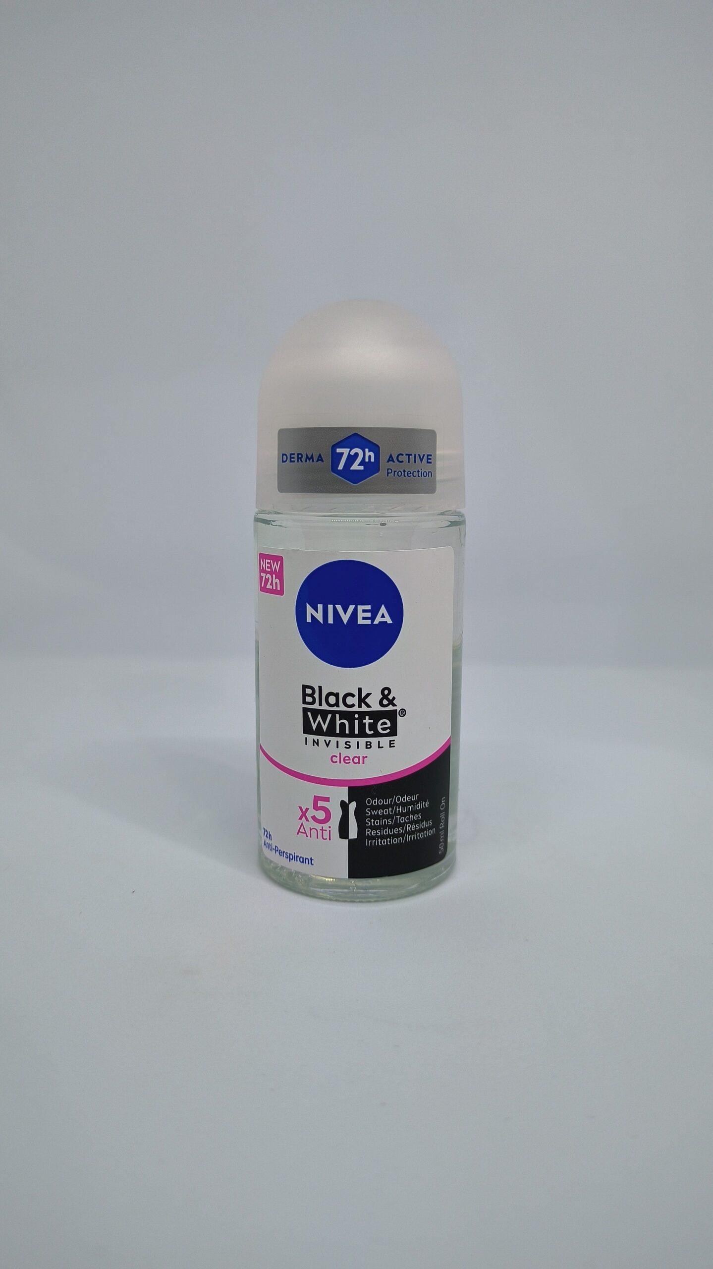 مام رول ضد تعریق زنانه نیوآ NIVEA مدل B&W Clear حجم 50 میلی — تصویر ۲