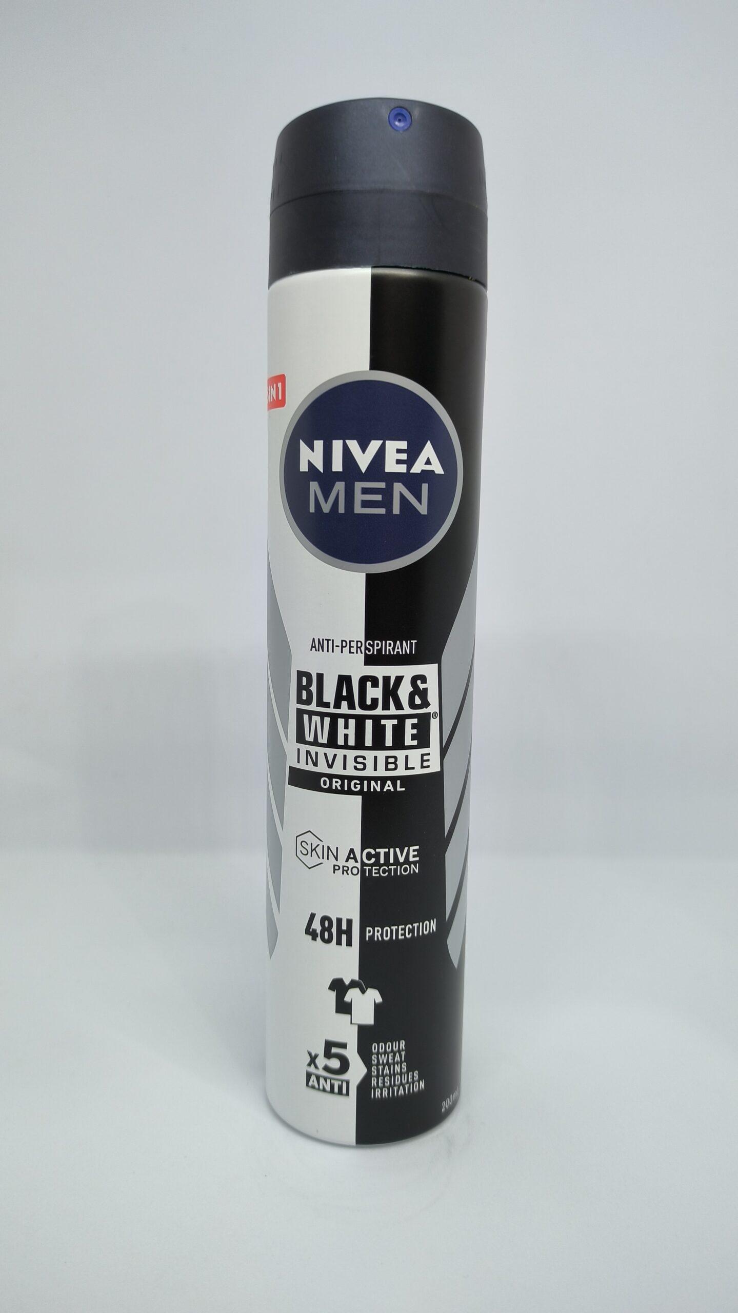 اسپری ضد تعریق مردانه نیوآ NIVEA مدل B&W Invisible Originalحجم 200 میل