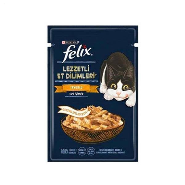 سوپ گربه فلیکس باطعم مرغ (Felix Pouch Tasty Shreds Tavuklu)