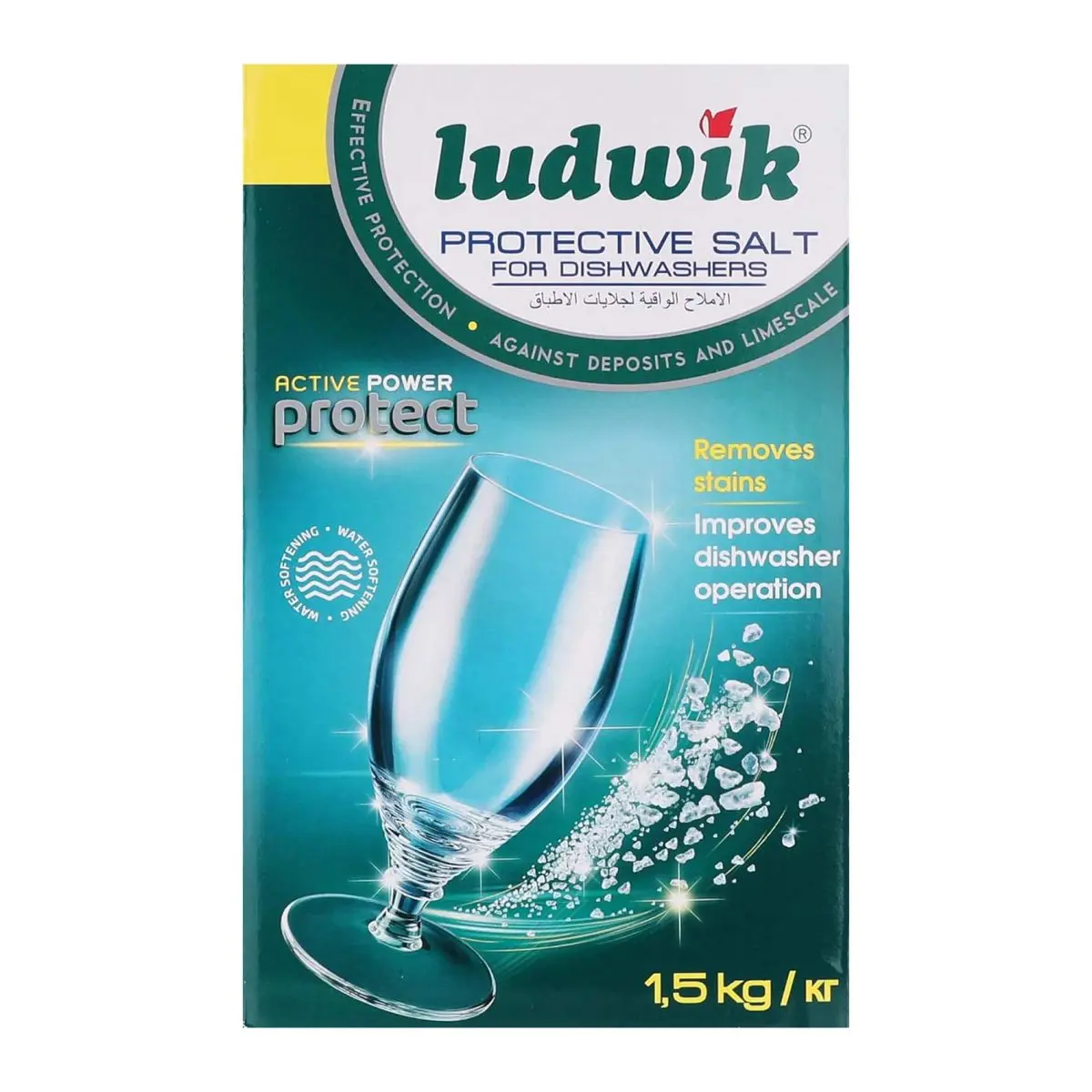نمک ماشین ظرفشویی لودویک LUDWIK لهستانی مدل protect وزن 1.5 کیلوگرم - پاکینو