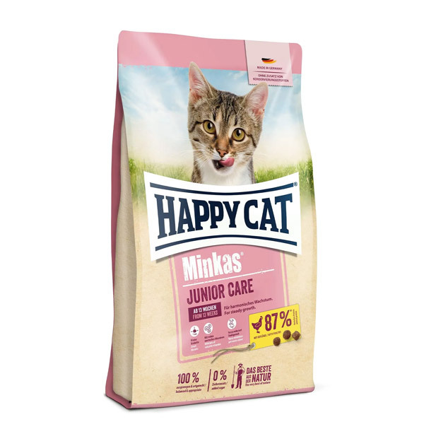 غذای خشک گربه هپی کت مینکاس جونیور کر Happy Cat Minkas Junior Care بسته بندی فله ای — تصویر ۲