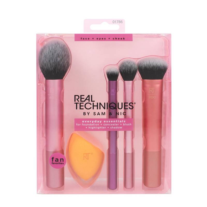 ست ۵ تیکه براش آرایشی – میکاپ براش و بلندر ریل تکنیک Real techniques اصل مدل Everyday Essentials — تصویر ۲