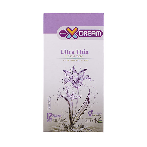 کاندوم سوپر نازک ایکس دریم XDream Ultra Thin | بسته 12 عددی فوق نازک و راحت برای تجربه طبیعی و حس واقعی تماس پوست — تصویر ۲