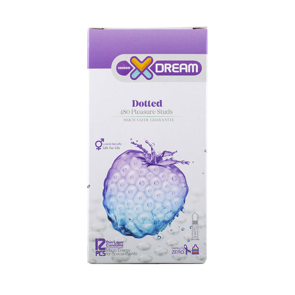 کاندوم خاردار آناتومیک ایکس دریم XDream Dotted | بسته 12 عددی آناتومیک و خاردار با طراحی ویژه برای تحریک بیشتر و راحتی حداکثری — تصویر ۲