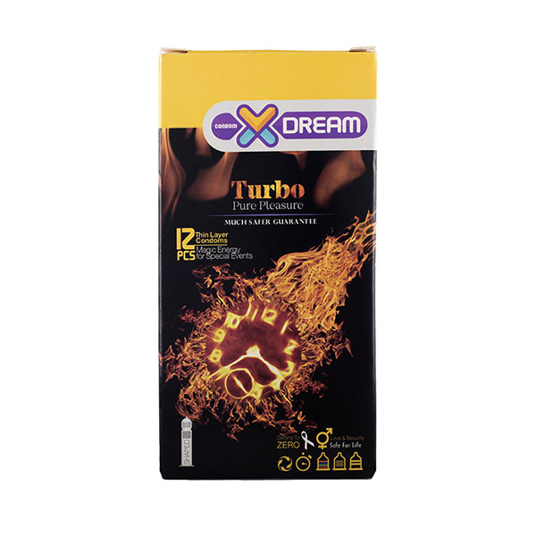کاندوم تاخیری و خاردار توربو ایکس دریم XDream Turbo طراحی تاخیری و خاردار برای تحریک مضاعف و تجربه‌ای پرهیجان — تصویر ۲