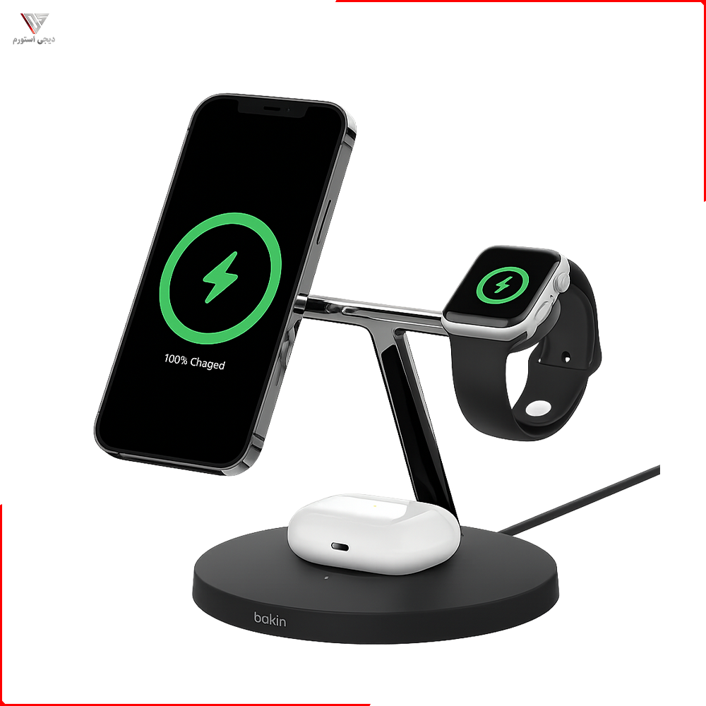 شارژ بیسیم 3 در 1 بلکین BoostCharge Pro MagSafe مدل WIZ017 — تصویر ۳