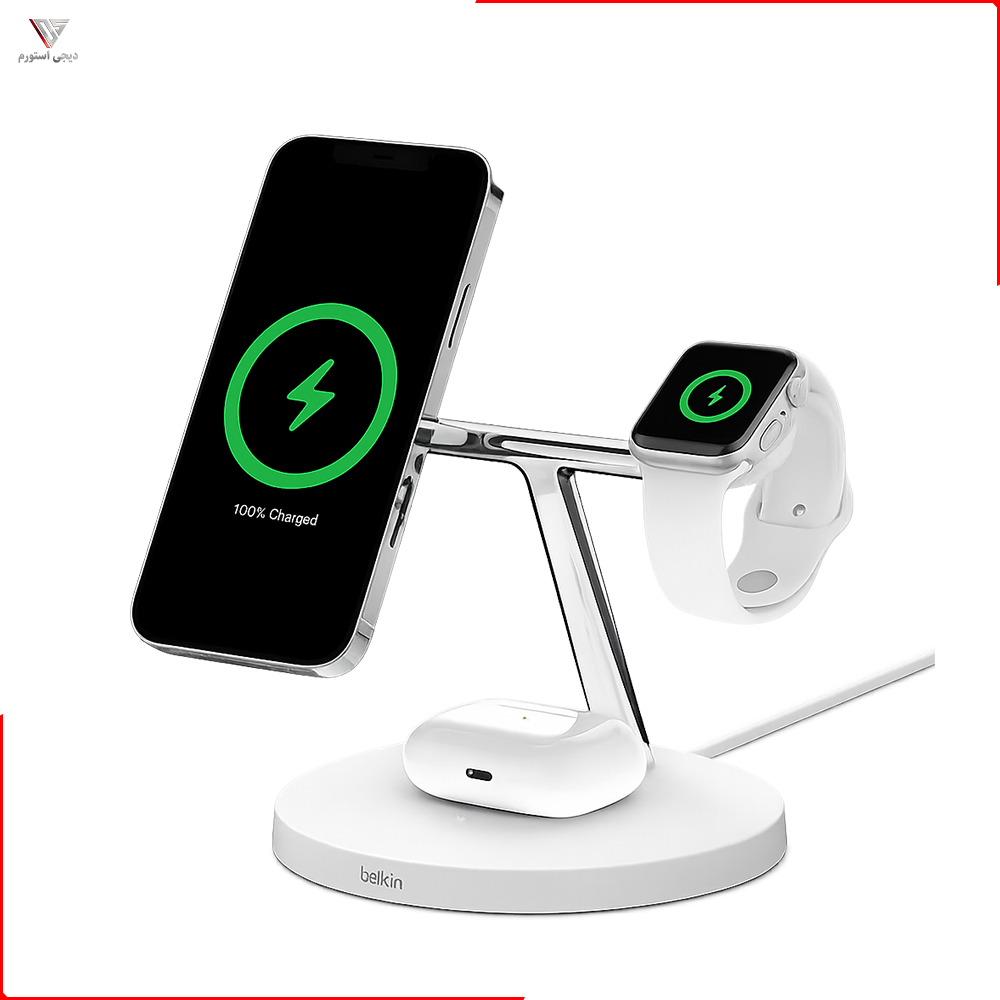 شارژ بیسیم 3 در 1 بلکین BoostCharge Pro MagSafe مدل WIZ017 — تصویر ۲