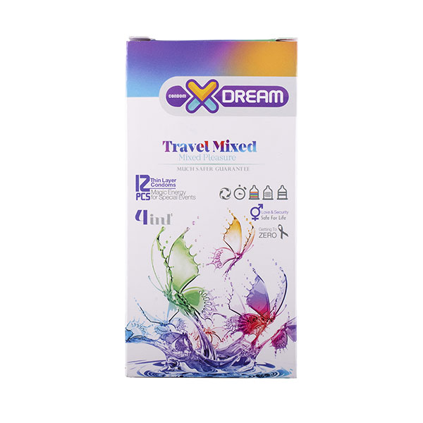 کاندوم میکس ایکس دریم XDream Travel Mixed بسته‌ای متنوع و هیجان‌انگیز شامل چندین نوع کاندوم برای سفر و تجربه‌های متفاوت — تصویر ۳