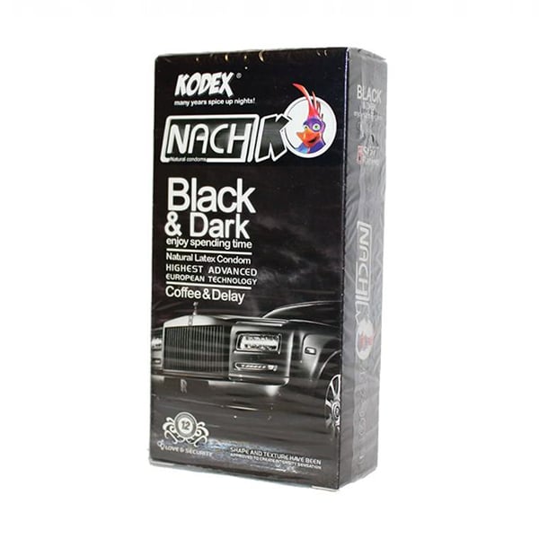 کاندوم بلک اند دارک ناچ کدکس Kodex Black & Dark – بسته 12 عددی کلاسیک با رنگ مشکی جذاب و کیفیت اورجینال، مناسب برای تجربه‌ای متفاوت — تصویر ۲