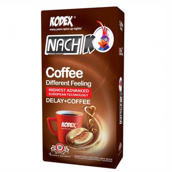 کاندوم تاخیری با رایحه قهوه ناچ کدکس Kodex Coffee Delay| بسته 12 عددی افزایش تحریک و تاخیر مطلوب با رایحه خوش قهوه — تصویر ۲