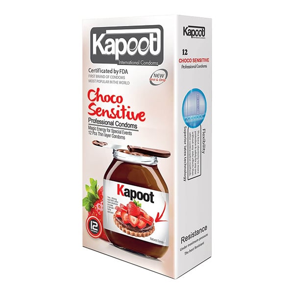 کاندوم شکلاتی نوتلا کاپوت Kapoot Choco Sensitive بسته 12 عددی | لذت طبیعی و حساسیت کم — تصویر ۲