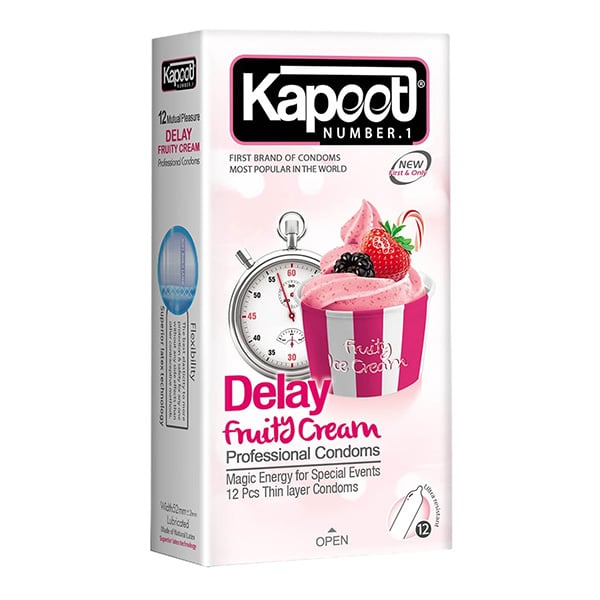 کاندوم تاخیری و طعم‌دار کاپوت | Fruity Cream بسته 12 عددی — تصویر ۲