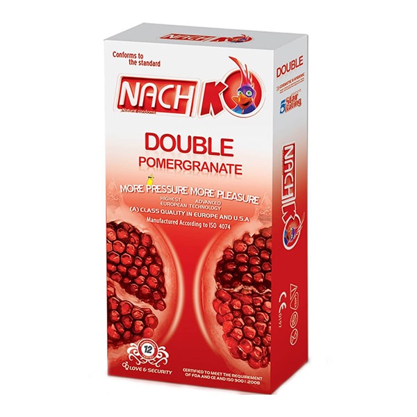 کاندوم تنگ کننده و تحریک‌کننده دبل اناری ناچ کدکس | Double Pomegranate بسته 12 عددی — تصویر ۲