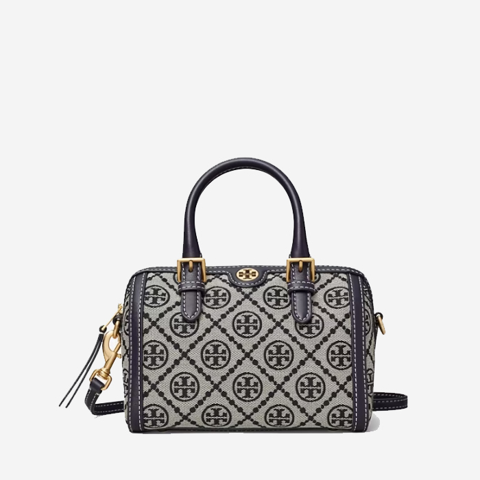 کیف دستی زنانه توری برچ مدل T Monogram Barrel Bag — تصویر ۲
