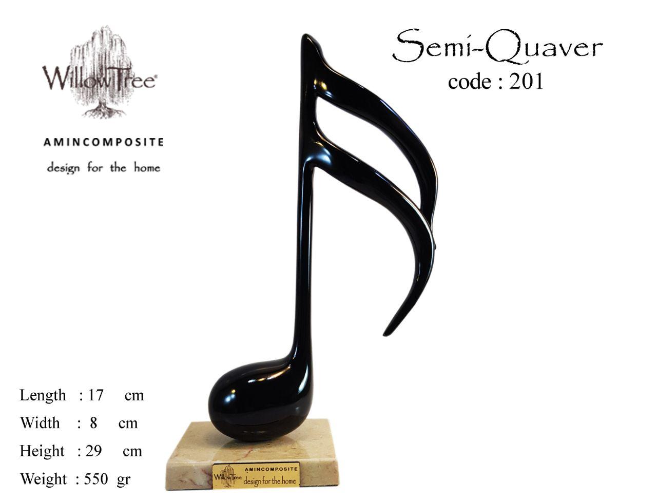 مجسمه امین کامپوزیت مدل دولا چنگ کد 201Amin Composite Semi Quaver 201 Statue — تصویر ۲