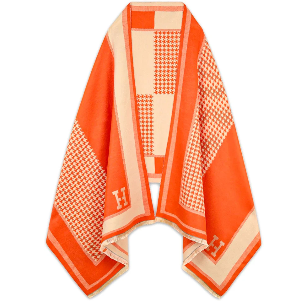 شال موهر هرمس Hermès woollen orange — تصویر ۲