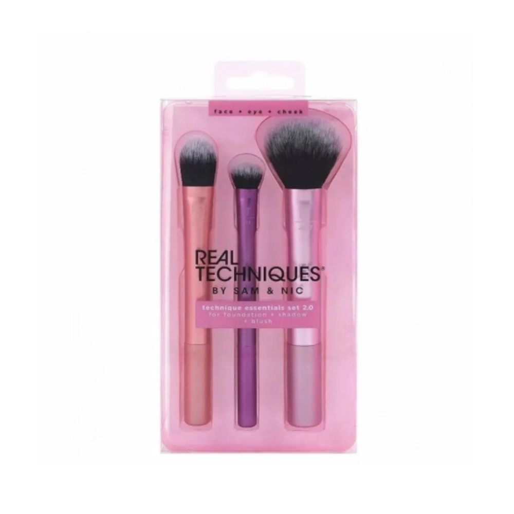 ست براش ۳تیکه مدل Technique essentials ریل تکنیک REAL TECHNIQUES