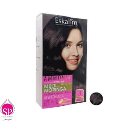 کیت رنگ مو اسکالیم سری شماره 3حجم 100 میلی لیتر رنگ قهوه ای تیره