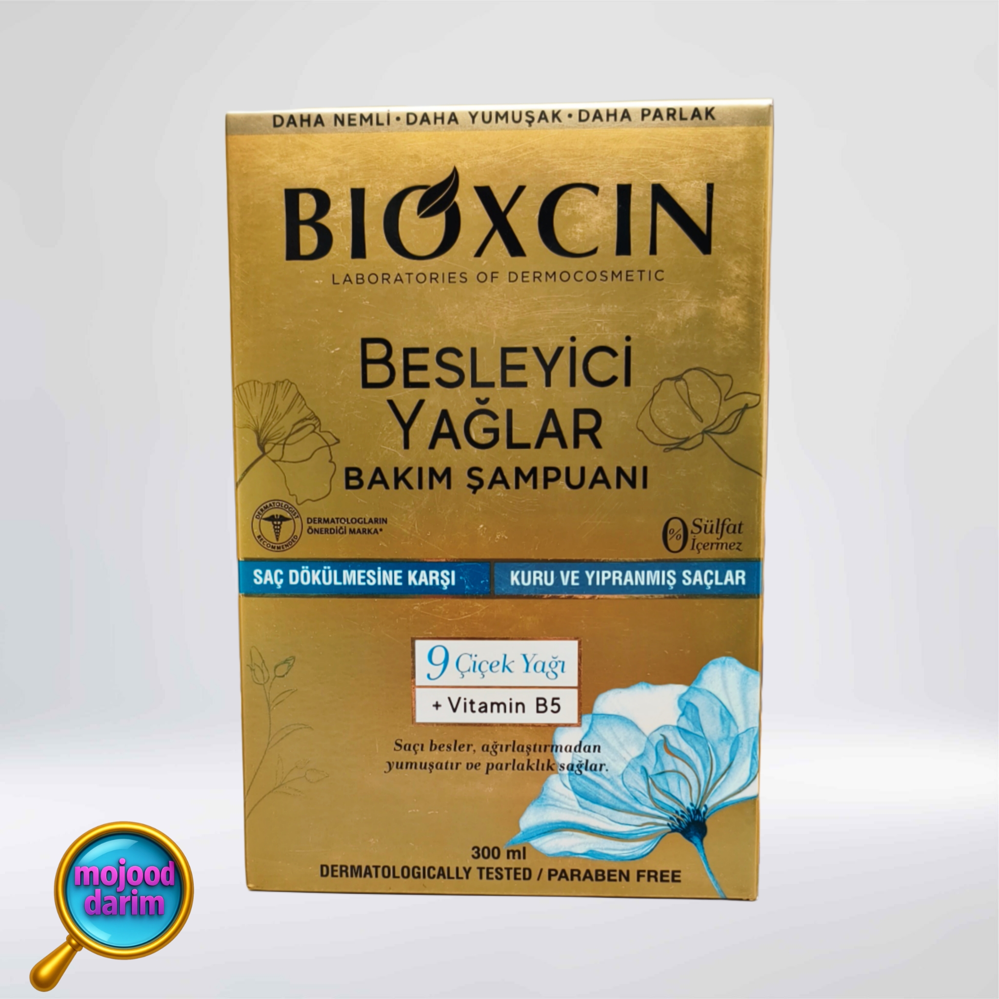 شامپو تقویت کننده و ضد ریزش مو بیوکسین طلایی 9 گیاه پلاس ویتامین حجم 400 میل | BIOXCIN GOLD SHAMPOO