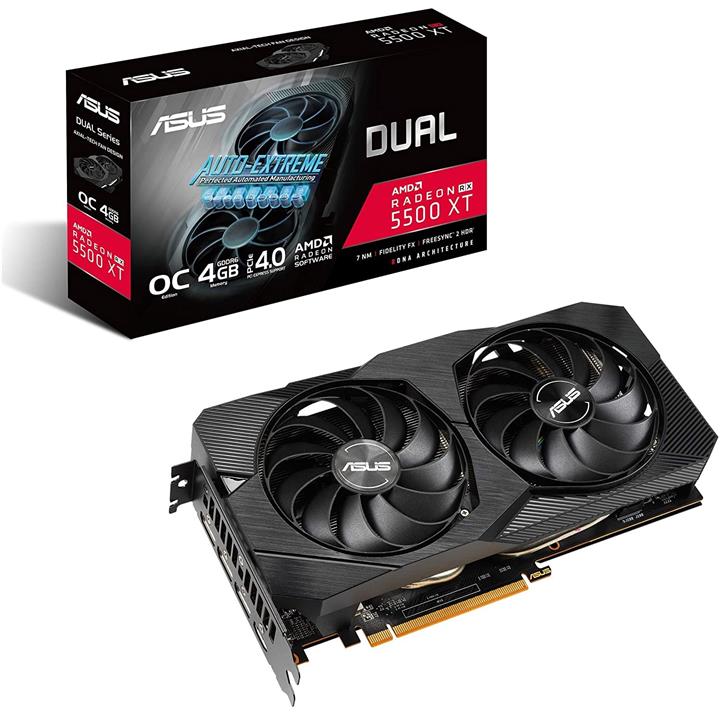 کارت گرافیک ایسوس دست دوم ASUS Graphics Card DUAL RX5500 XT O4G EVO