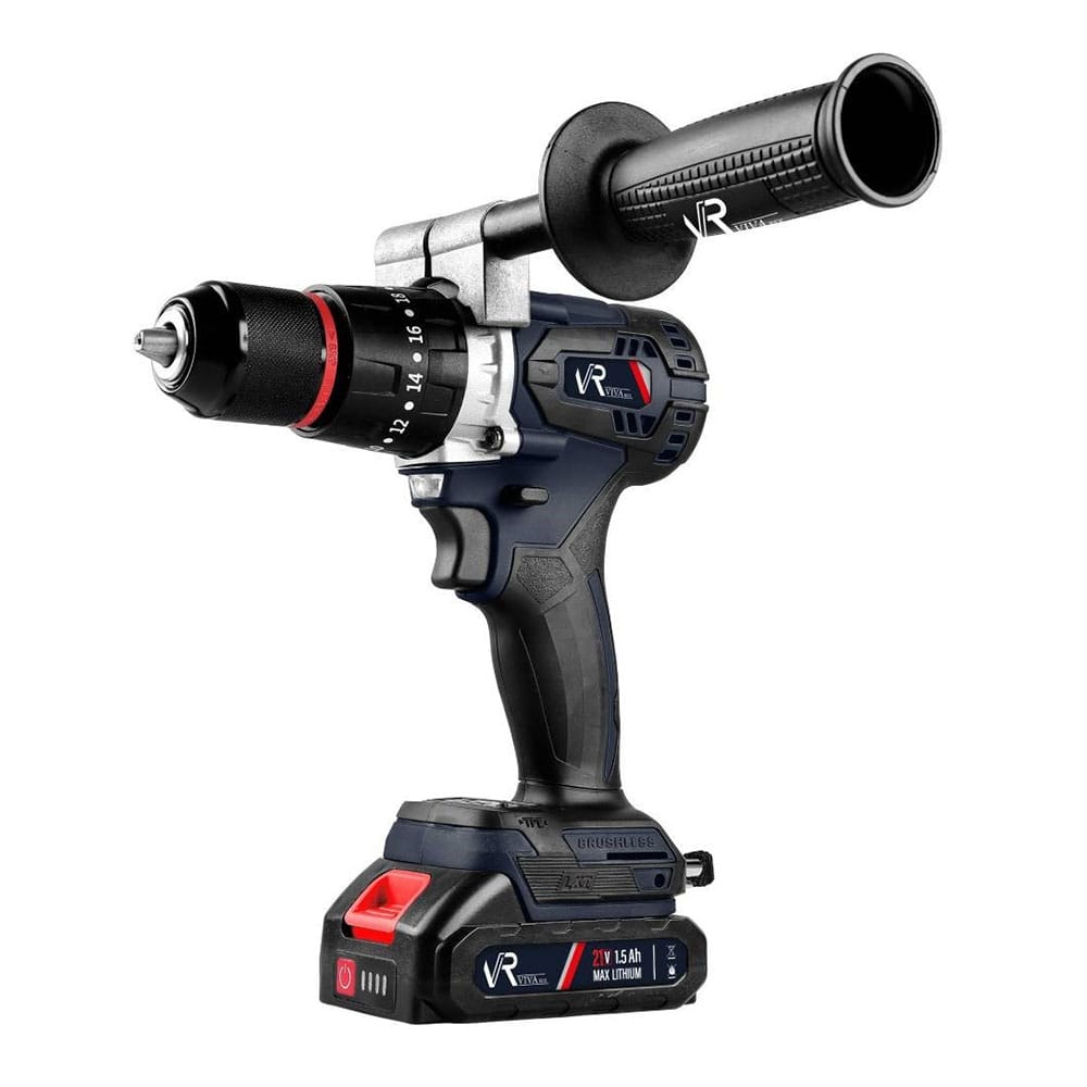 دریل پیچ گوشتی چکشی شارژی براشلس ویوارکس 21 ولت مدل VR2102BL دو باتری